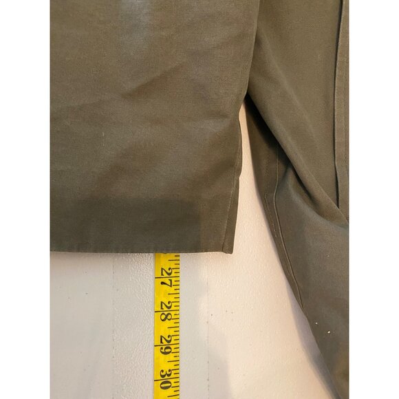 Jos. A. Bank Olive Green Trench Coat w/ Belt Brown Corduroy Collar - Picture 13 of 14